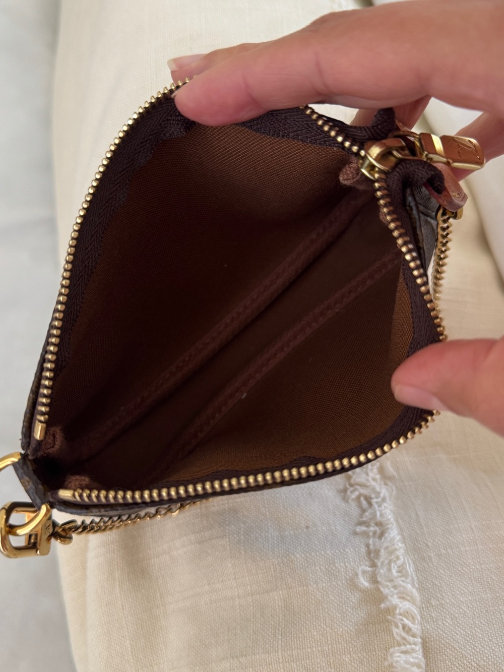 Louis Vuitton Mini Pochette in Brown Monogram with Gold Chain - Picture 5 of 6